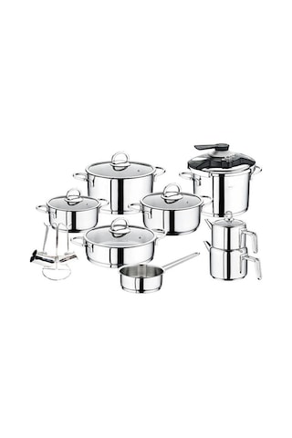 Oms 18 Parça Silindir Seti Kareli Çelik Kulp 1088