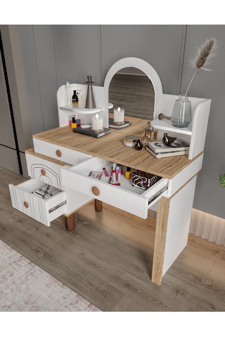 Afilli Hilal 4 Çekmeceli Makyaj Masası Tamamı Mdf