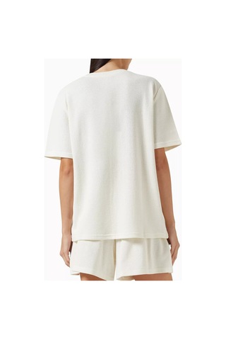 Enandı Cotton Blend Textured T-shirt, Hafif Ve Nefes Alabilir Dokulu Üst Krem