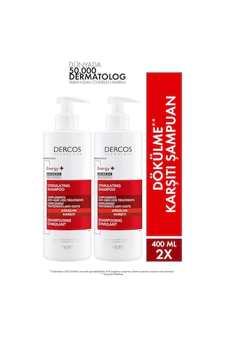 Vichy Dercos Saç Dökülmesine Karşı Bakım Şampuanı 2 x 400 ML
