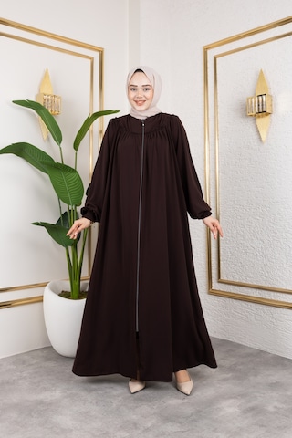 Ön Ve Arka Robalı Ferace - Acı Kahve / F0142 Acı Kahve Acı Kahverengi