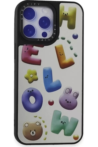 Newface Apple, Uyumlu iPhone 15 Pro Kılıf Mirror Desenli Kapak - Mirror - 15 - Özel Seri 8683140636753 Beyaz