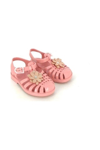 Meduse Sunflower Guimauve - Pembe Çiçek Detaylı Çocuk Sandalet-7989 Pembe