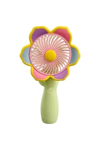 Mini El Fanı Usb Şarjlı Type-c Bağlantılı 3 Kademeli Taşınabilir Elektrikli Fan Masaüstü Ve El Tipi Kullanım Renk Serinletici Fan Yeşil Pembe Sarı Çiçek . 93986484