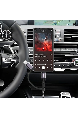 Go Des Gac-172 2in1 Type-c & Lightning To 3.5mm Aux Audio Kablo 1m Siyah Siyah