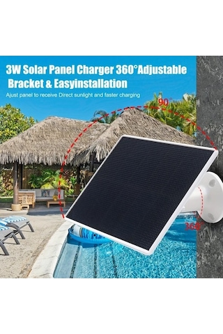 Besthome1 Dream011 Siyah 3w Etec Taşınabilir Katlanabilir Güneş Paneli Yüksek Verimli Usb C Mikro Usb Bağlantılı 360 Ayarlanabi