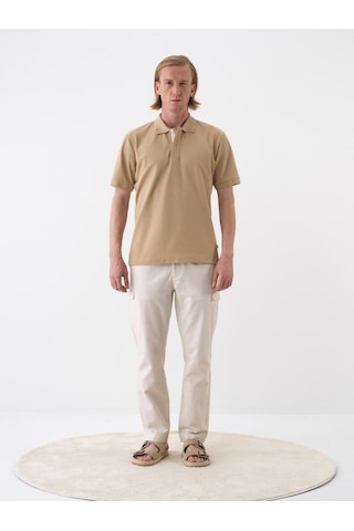 Xint Camel Pamuk Dokulu Regular Fit Tişört 502267