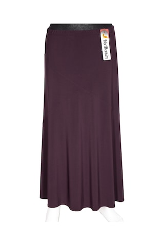 Hesna Kadın Bensu Nervürlü Büyük Beden Sandy Astarsız Mürdüm Etek Mor