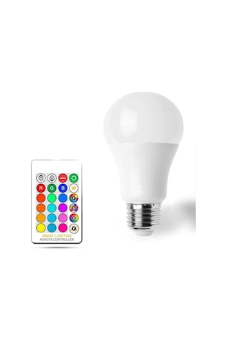 Led Ampul Lamba Işıklı Duy Avize Iç-dış Mekan Çoklu 9 Renk Kumandalı Set Tak Çalıştır 24 Tuşlu 9w Çoklu Renk