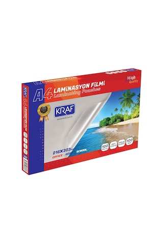 Kraf Laminasyon Filmi Parlak A4 100 Micron 100'lü Kraf Laminasyon Filmi Parlak A4 100 Micron 100'lü