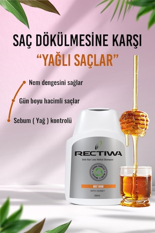 Rectiwa Yağlı Saçlar için Şampuan 3 x 300 ML