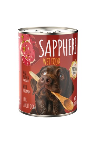 Sapphere Kırmızı Etli Yetişkin Köpek Maması Konserve 12 x 400 G