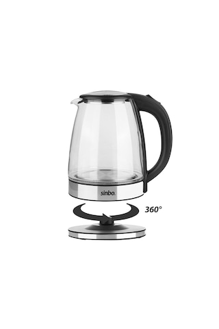 Cam - Ledli Kettle 1.8lt Gizli Rezistans - Kablosuz 360 Derece Gövde 1500w Sk-8033