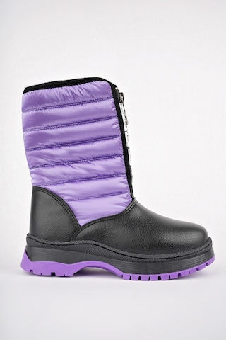 Muggo Sugar Garantili Çocuk Unisex Rahat Kalıp Önü Fermuarlı İçi Kürklü Yağmur Ve Kar Botu 001