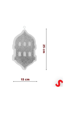 Ramazan Feneri Strafor Süs, 25cm X 15cm - Gümüş 0-99
