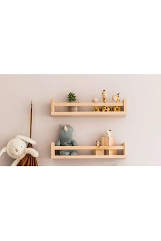 Babyroomstore Ahşap Montessori Raf Bebek Çocuk Odası 2Li Raf