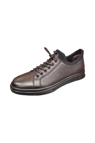 Komcero 3y0461 Streçli Deri Hafif Erkek Sneakers Ayakkabı Kahve
