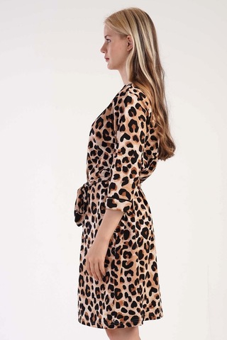 Vienetta Kadın Kapri Kol Leopar Sabahlık C9t8n0403 001