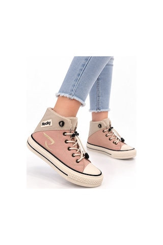 Papucumun Dünyası Çocuk Erkek/kız Yüksek Bilekli Bağcıklı Spor Ayakkabı Sneaker Pembe