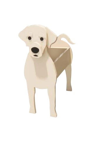 Jeehugo Köpek Şekilli Pvc Saksı, Labrador Desenli Bej, Özel Tasarım, 7-10 Gün Hazırlanır, 21 20 12 9cm Boyutlu Bitki Saksısı