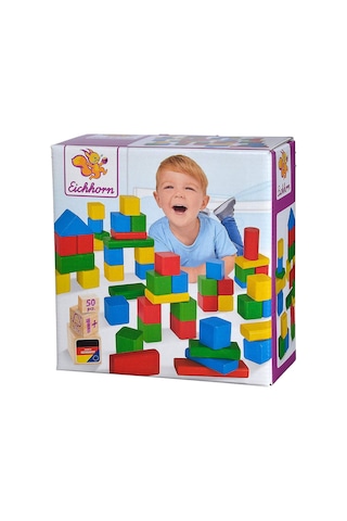 Eichhorn Renkli Ahşap Bloklar 50 Parça 1+ Yaş