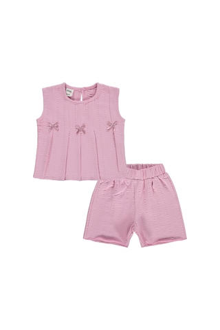 Civil Baby Kurdelalı Şortlu 6-18 Ay Takım - Pembe