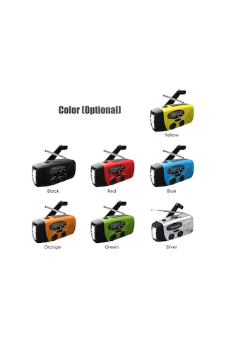 Vkemall Acil Durum Radyosu El Kranklı Güneş Enerjili Hava Durumu Radyosu 1200mah Am / Fm Turuncu