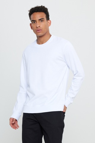 Ac&Co / Altınyıldız Classics Standart Fit Normal Kesim Bisiklet Yaka Erkek Sweatshirt - Beyaz