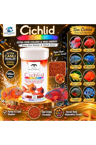 White Balance Cichlid Colour - Cichlid Balıkları İçin Özel Renk Canlandırcı Formül - Besleyici Ve Dengeli - 100 Ml