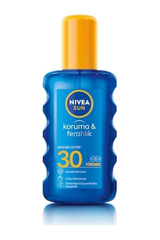Nıvea Sun Spf30 Güneş Koruyucu Vücut Spreyi 200ml, Ferahlatıcı, Suya Dayanıklı, Anında Uva Uvb Koruması