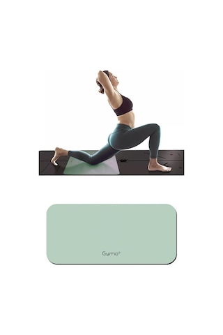 Gymo Ekolojik 6mm Tpe Yoga Matı Pilates Minderi Diz Dirsek Koruyucu Matlı Set Açık Yeşil