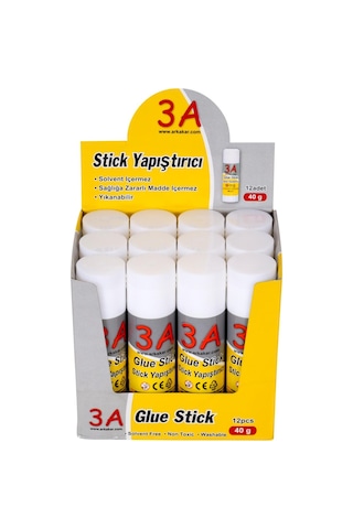 3A Glue Stick Yapıştırıcı 40 gr Kod:904 12 Adet