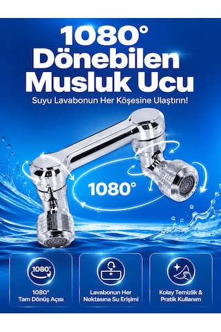Döndürülebilir Musluk Mutfak Banyo Musluk Ucu Başlığı 4 Filtreli - 5000 Çok Renkli