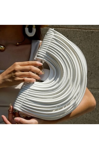 Willowhaven Beyaz Lüks Kadın El Çantası - Büyük Kapasiteli Pu Gece Çantası, Düğün, Davet, Günlük Kullanım Beyaz