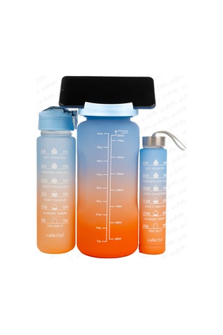 Valletta Eldorado 3lü Set Motivasyonel Su Matarası Mavi