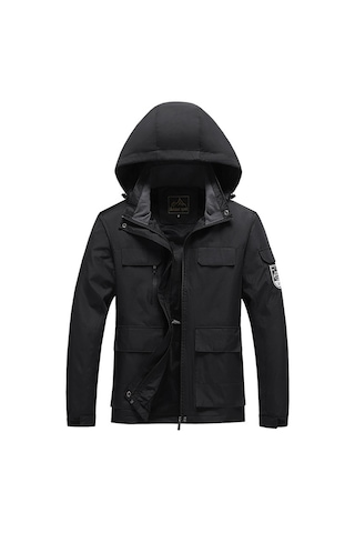 Kadın Kapüşonlu Ceket Siyah Siyah