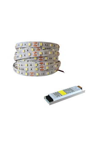 4040 Yeni Nesil Şerit Led 5 Metre + 12v 5 Amper 60 Watt Led Trafo Beyaz