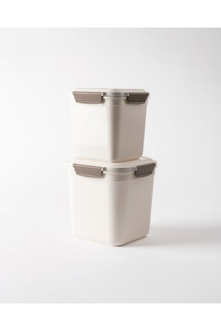Madame Coco Granada 2'li Derin Kare Saklama Kabı - Soft Ekru - 2700+4400 Ml 8684427336045 Çok Renkli