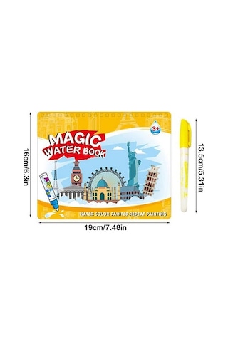4'lü Magic Water Book Su İle Çizim Eğitici Sihirli Boyama Kitabı