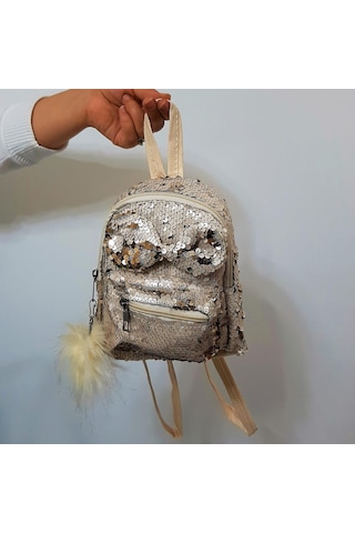 Fiyra Crn Krem Pullu Kız Çocuk Sırt Çantası 16cmx20cmx10cm Krem