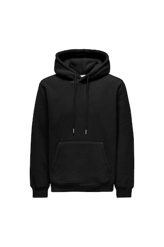 Only & Sons Erkek Sweatshirt Siyah 22030287 Onsemılıo Reg Teddy Hoodıe 25kw21000102 W21002 Siyah