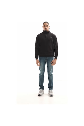 Boğazlı Sweatshirt Siyah