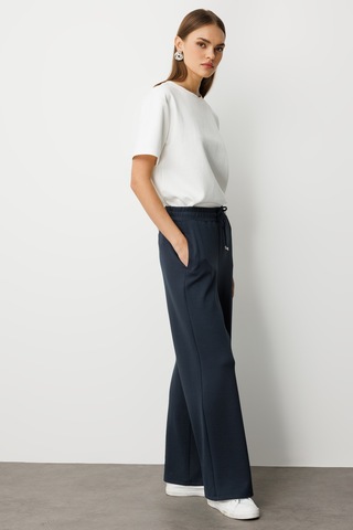 Mizalle Beli Lastikli Yumuşak Dokulu Antrasit Jogger Pantolon Antrasit