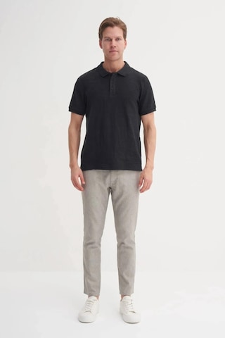 Cazador Polo Yaka Regular Fit Örme Dalga Desenli Tişört Siyah