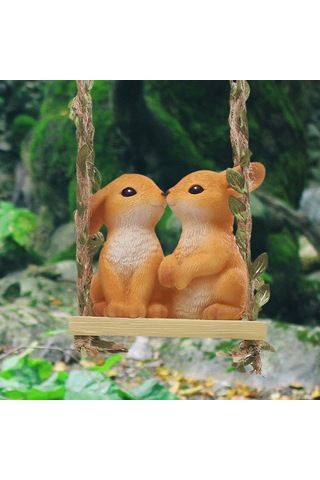 Homyl Swing Hayvan Bahçesi Komik Hediye Açık Tavşan-heykeli