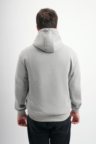 We&me Oversize Geniş Kalıp Baskılı Kapüşonlu Erkek Sweatshirt Gri