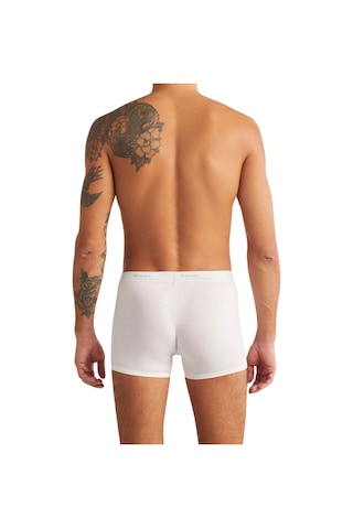 Kom Erkek Pamuklu Modal Lastikli Bel Dar Paça 2'li Boxer Beyaz