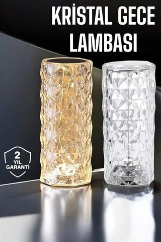 Home Gece Lambası Kristal Lamba Dokunmatik Şarjlı Hediyelik Çok Renkli