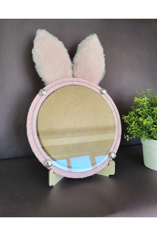 Pembe Tavşan Kulaklı Pembe Fotoğraf Çerçevesi