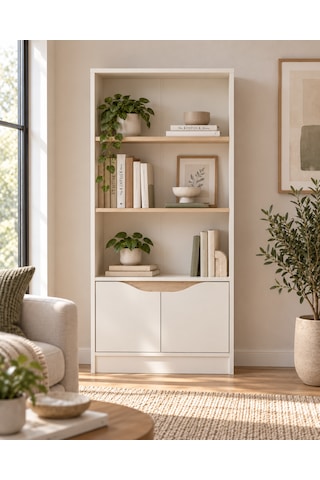 Nola Genç Odası 2 Raflı + Kapaklı Kitaplık Aytaşı /derin Sepet Aytaşı/derin Sepet